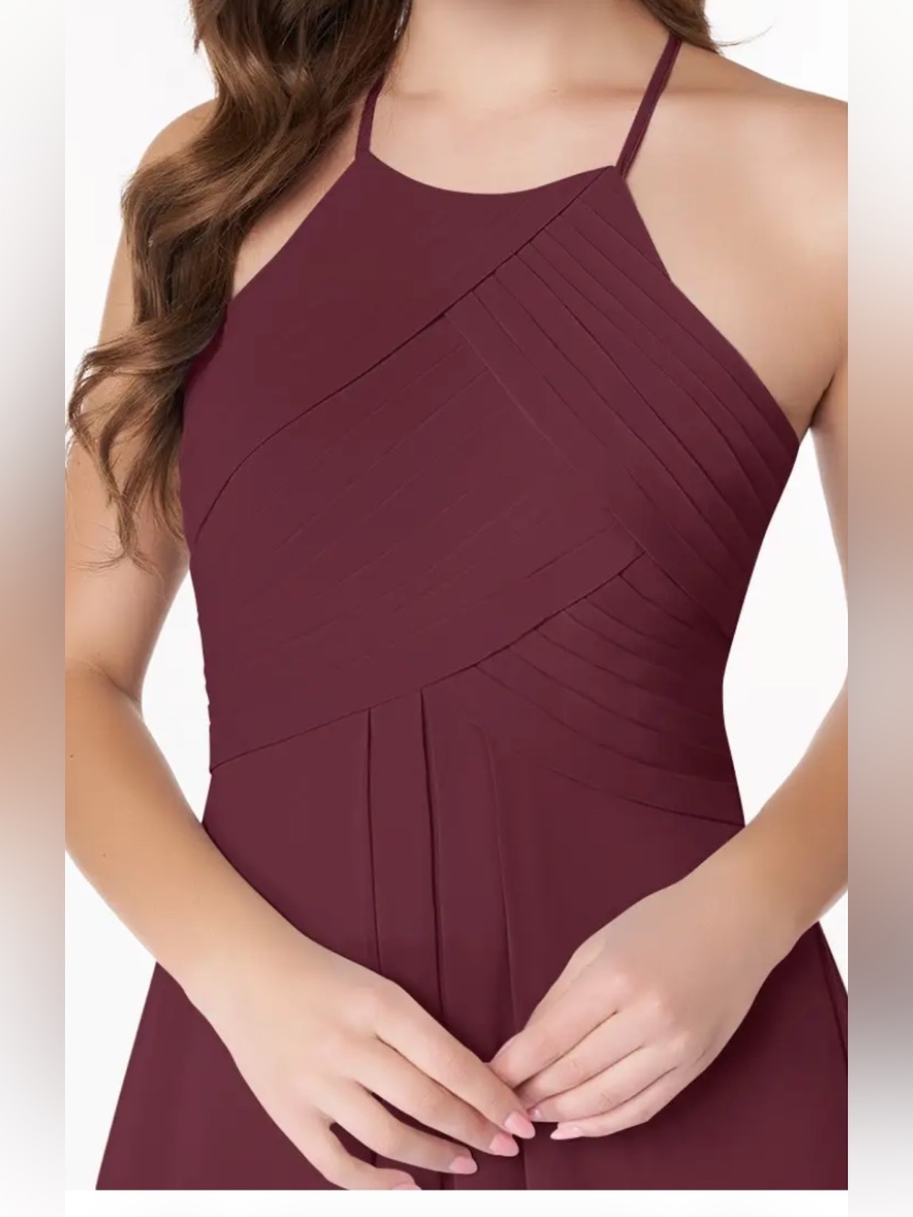 Azazie High-Neck Women’s Gown “Cabernet”